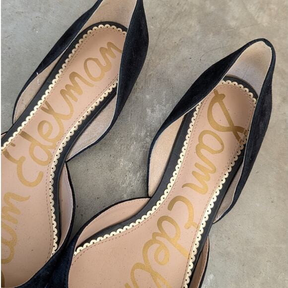 Sam Edelman Rodney d'Orsay Black Suede Leather Pointed Toe Flats, size 9 - Picture 2 of 6